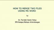 Merge Two Files Using Ms Word