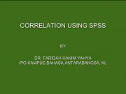 PEARSON CORRELATION USING SPSS