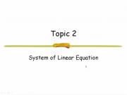 System of Linear Equation