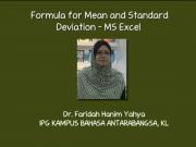 Formula Mean and Standard Deviation - MS Excel