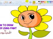 How to Draw Flower Using Paint