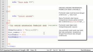 Video Tutorial Belajar PHP &amp; MySQL - Variable