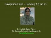 Navigation Pane - Heading 1 (Part 2)